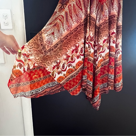 Vintage Y2K Asymmetrical Paisley Witchy Fairycore Whimsical Boho Flowy Dress - Picture 6 of 15